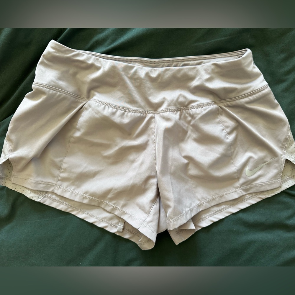 Nike. Gray Running shorts with liner.